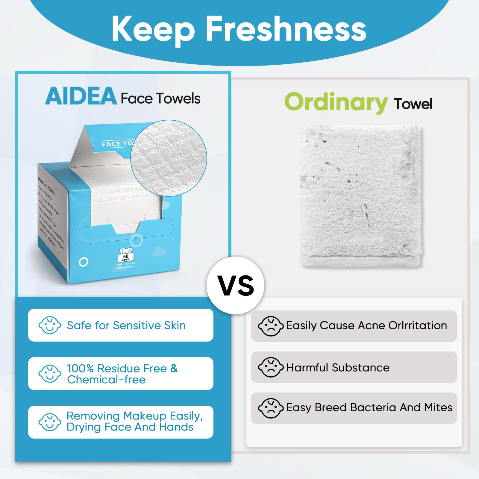 AIDEA makeup-removal towelettes suitable for quick skincare sessions.