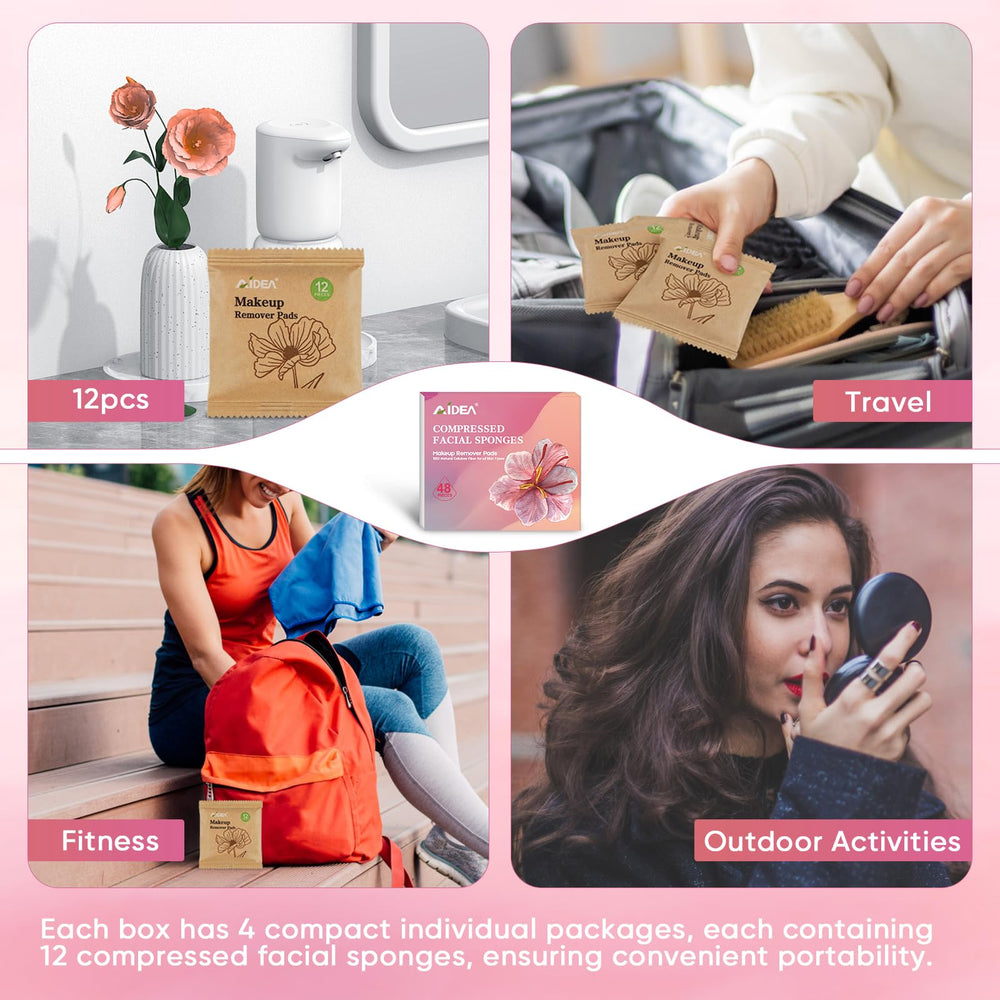AIDEA pink sponges with a gentle texture for applying skincare products.