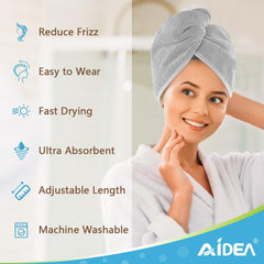 AIDEA microfiber wrap demonstrating rapid absorption during air drying.