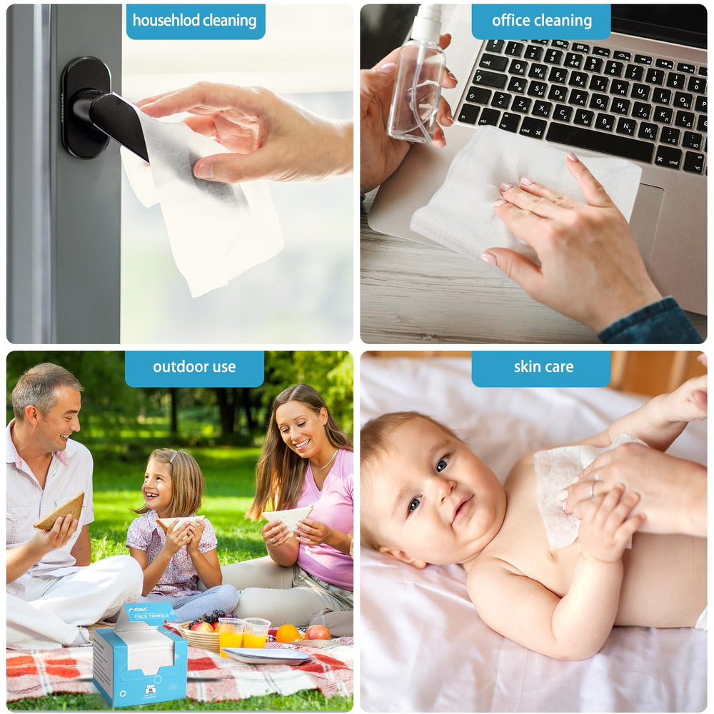 AIDEA multiuse facial towels ideal for quick cleanups and diaper changes.