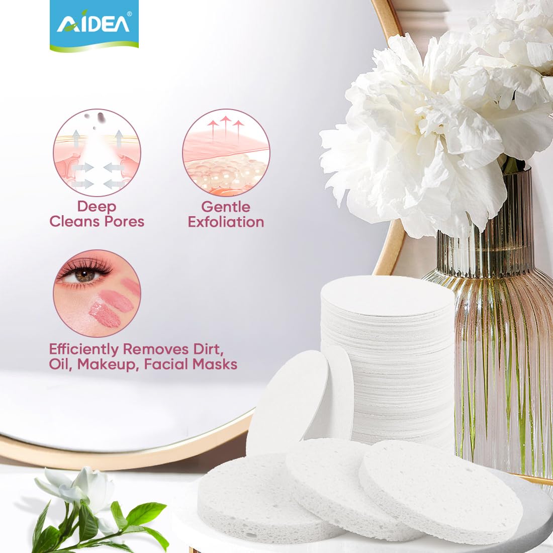 AIDEA natural plant-based sponge supports renewable materials in daily routine.