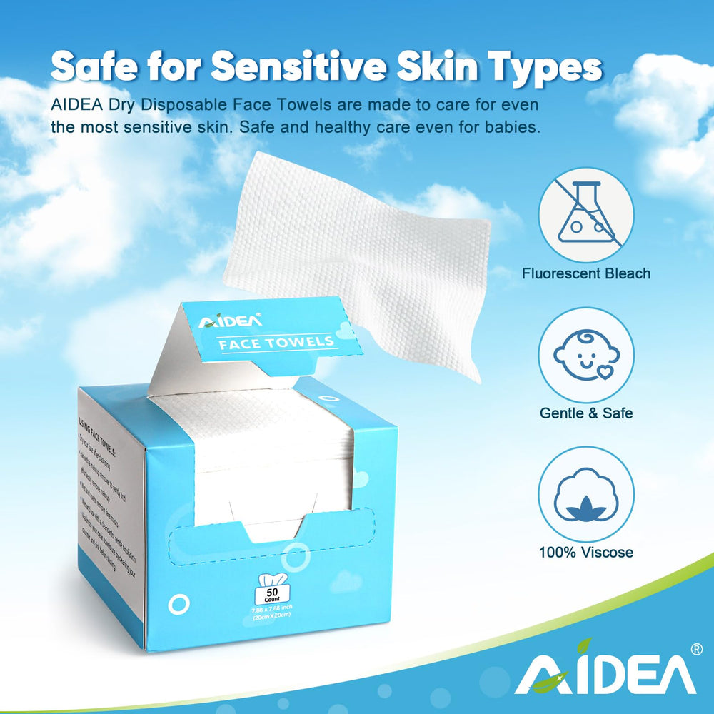 AIDEA toallas faciales, suavidad alta para piel sensible en uso diario.