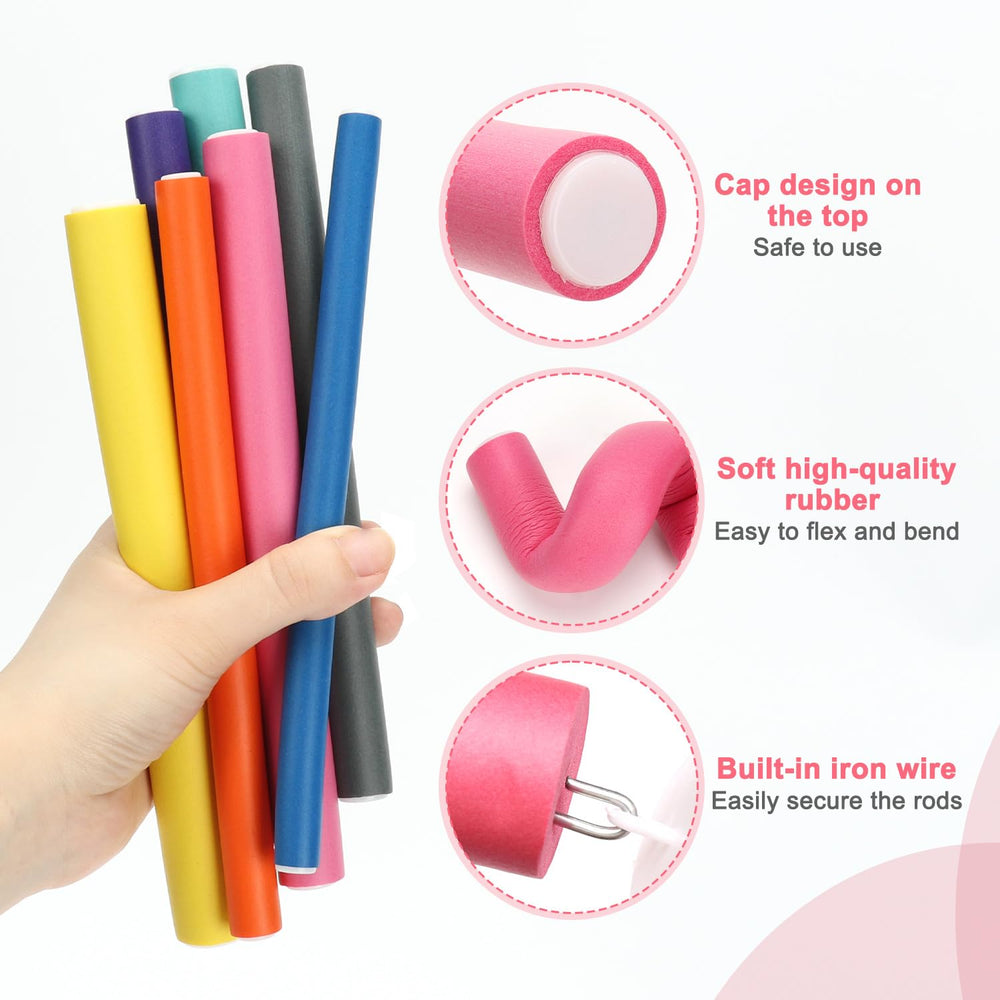 AIDUCHO 7-sizes 7-colors set enables customized home curls