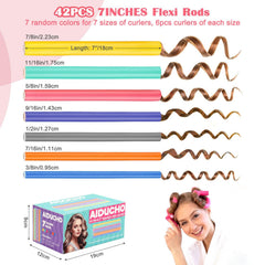 AIDUCHO flexible foam rollers bent to show gentle heatless styling