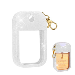 AIERSA glitter sequin white silicone case fits Touchland spray securely for travel
