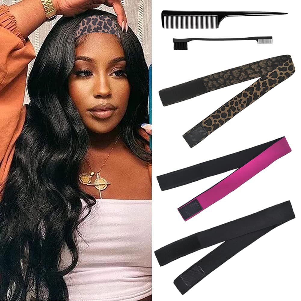 AIFIHIYI elastic bands set for wigs showing adjustable fit for secure lace application.