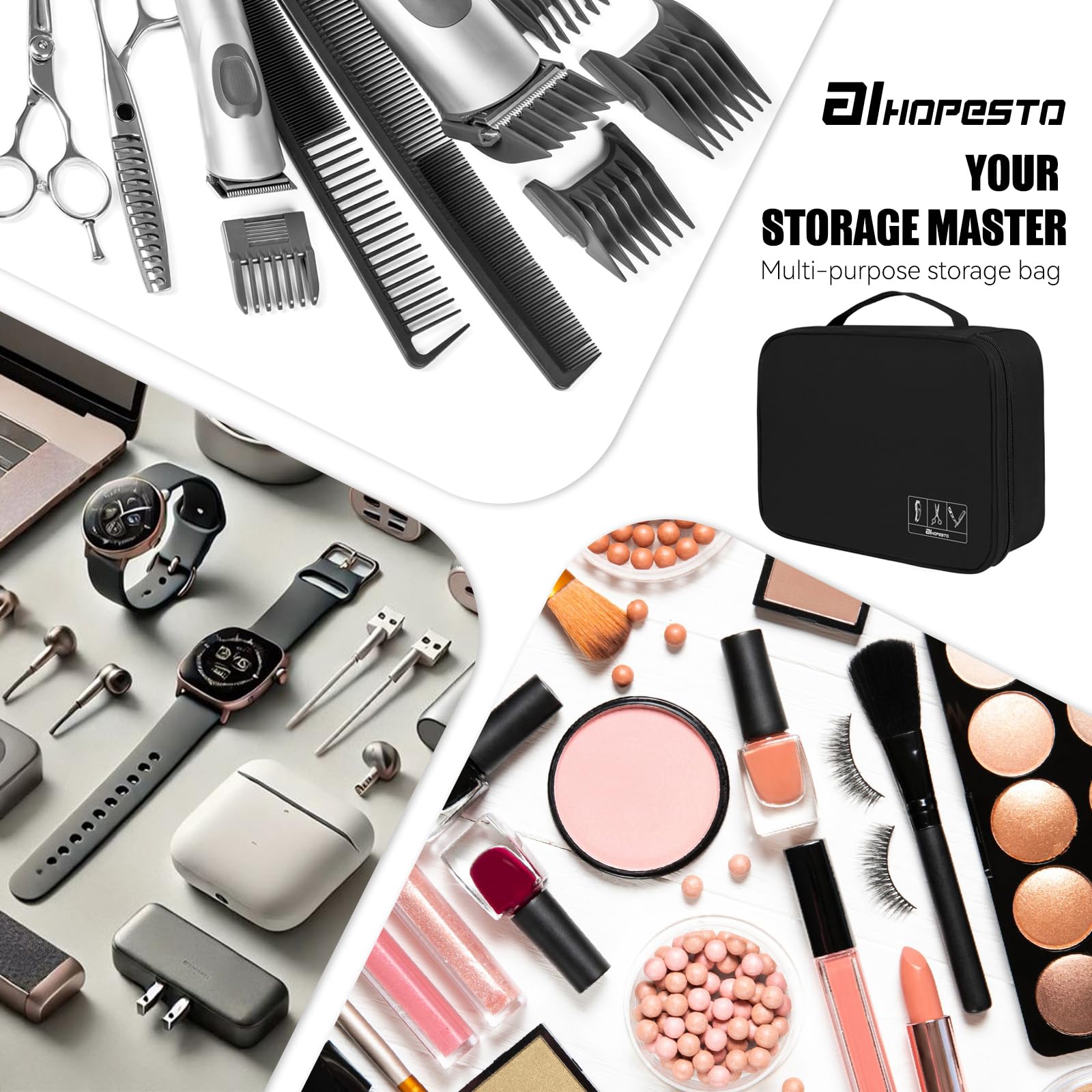 AIHOPESTO barber tools bag water-resistant exterior resists splashes and dust