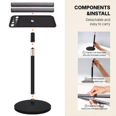 AIHOPESTO weighted metal base ensures stability during styling tasks.