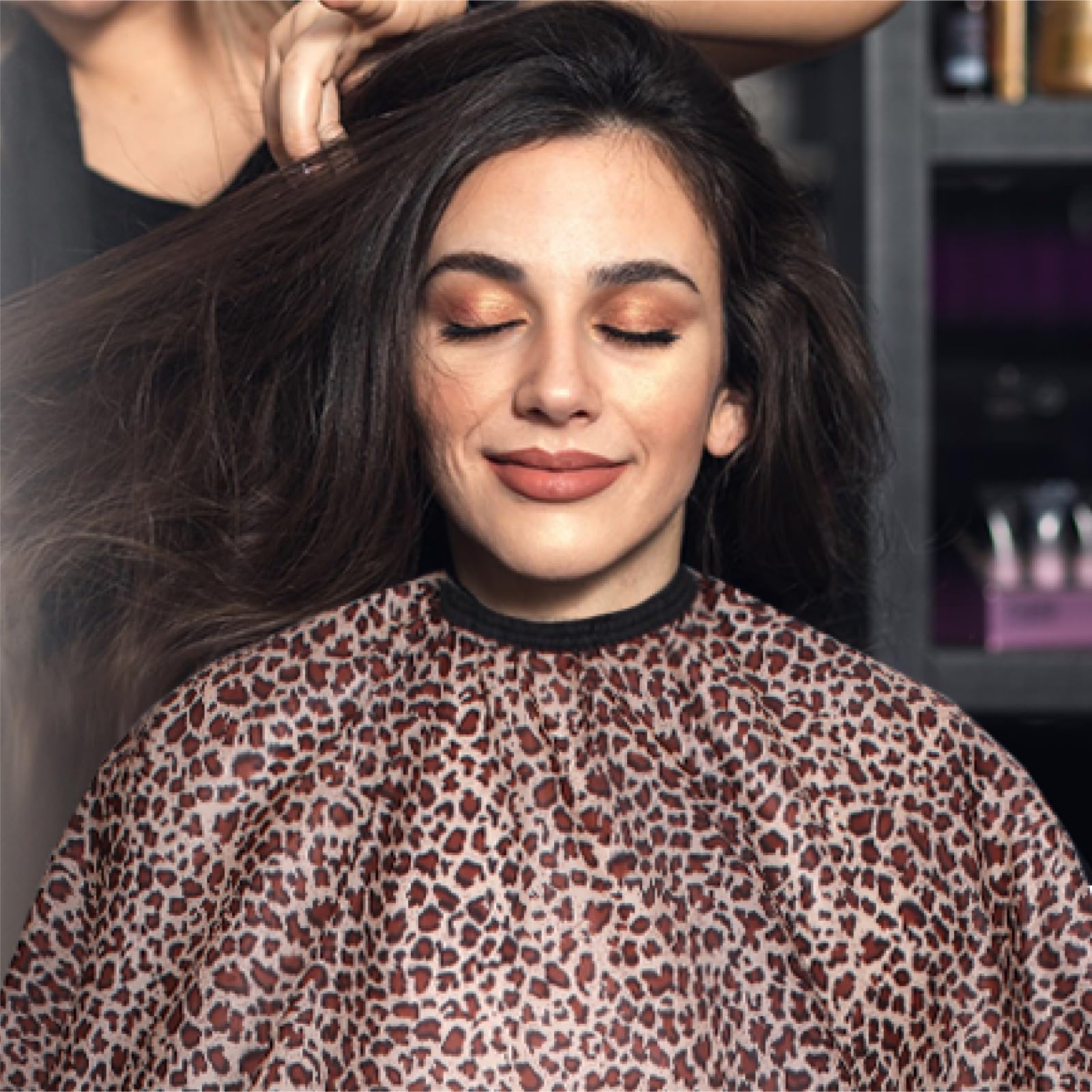 AIHOPESTO leopard print detail enhances professional look during styling.
