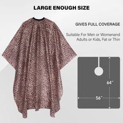 AIHOPESTO leopard cape worn by stylist demonstrates professional salon coverage and comfort.