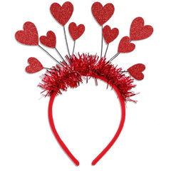 Diadema de Aikitub con corazones rojos brillantes para fiestas y fotos.