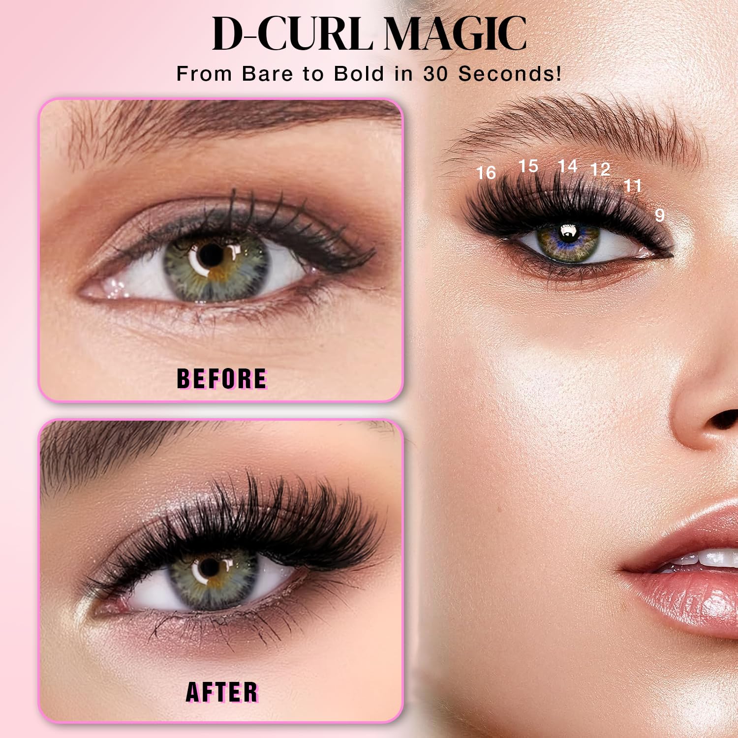 AILAISHI 13-16mm fluffy lashes for dramatic cat-eye