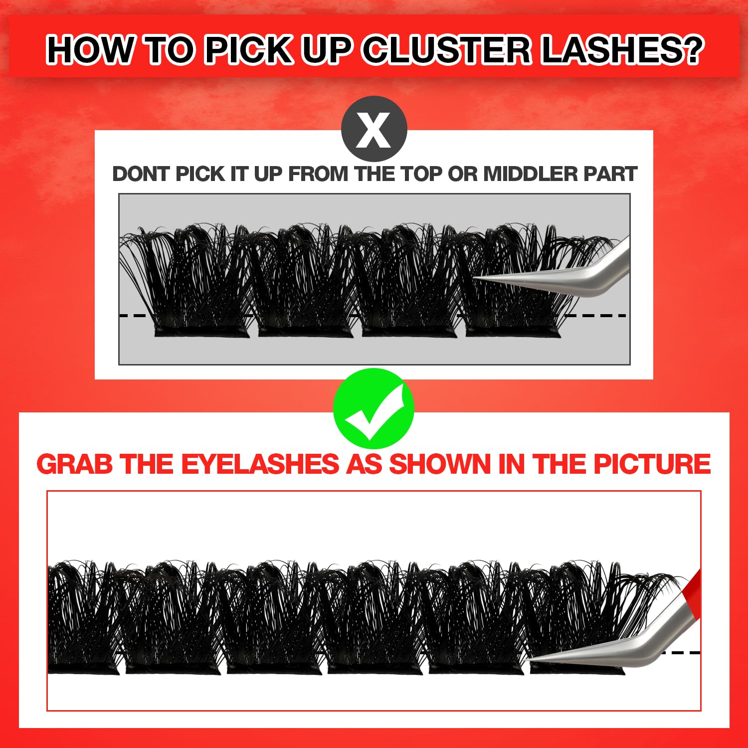 AILAISHI 2-in-1 layers mix inner and outer lashes for hooded eyes.
