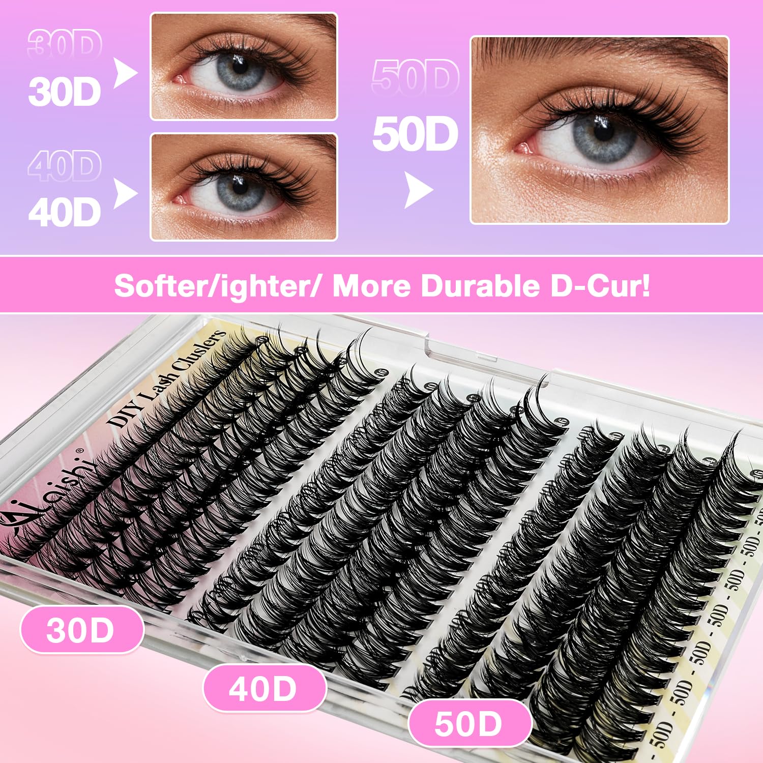 AILAISHI angled tweezers for precise lash cluster placement.