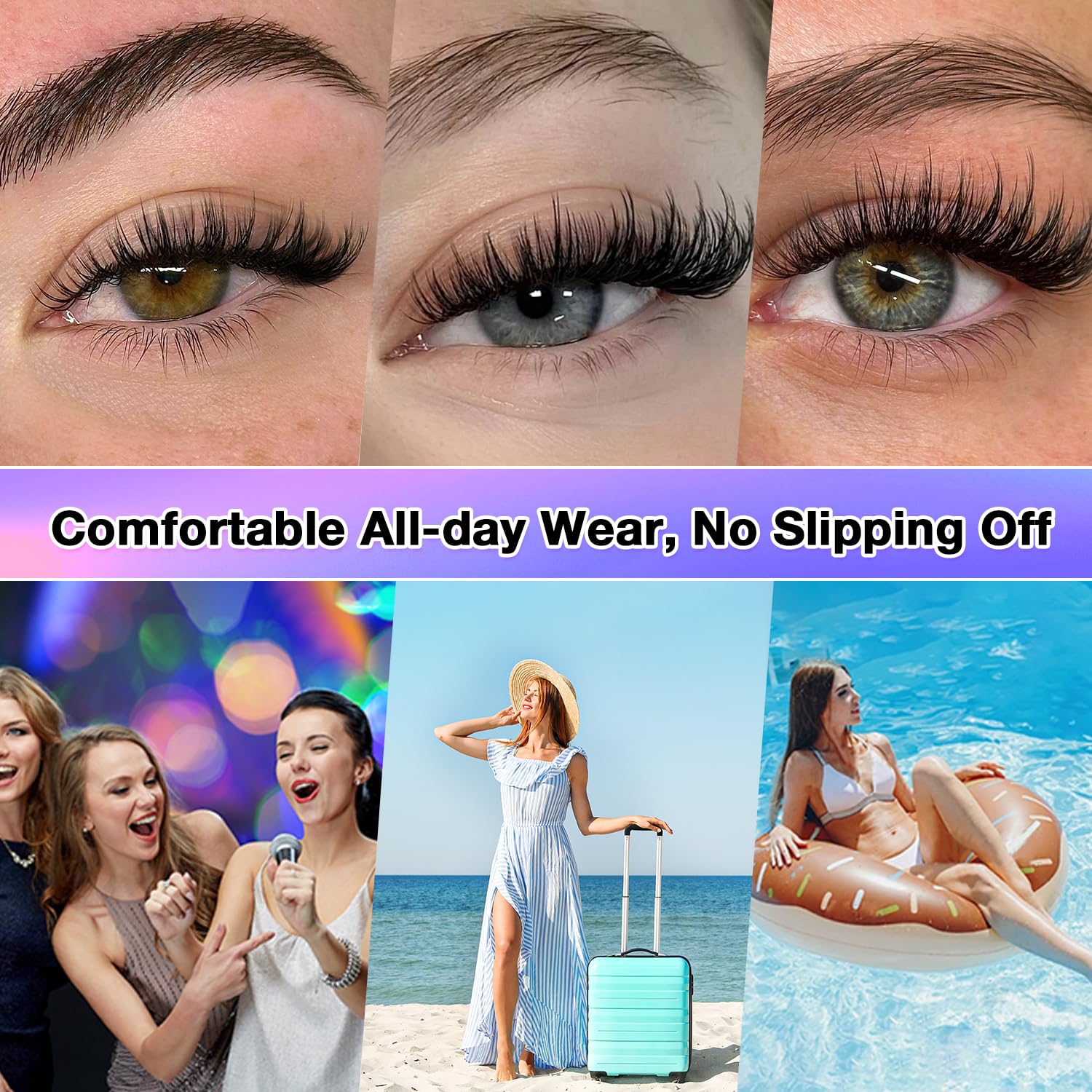 AILAISHI 2-in-1 layering to mix lengths for versatile eyes