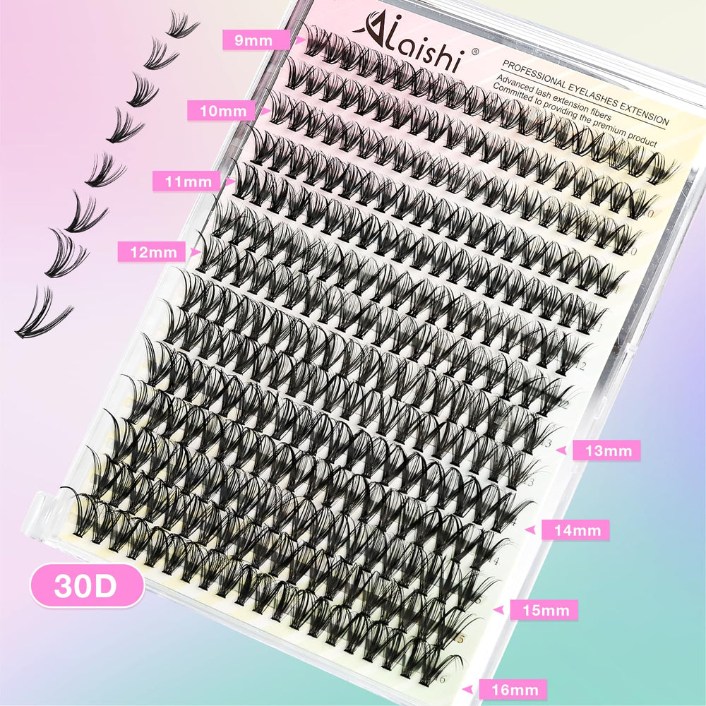 AILAISHI lash clusters box back with contents and lengths