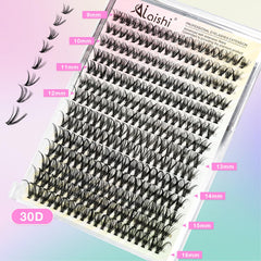 AILAISHI lash clusters box back with contents and lengths