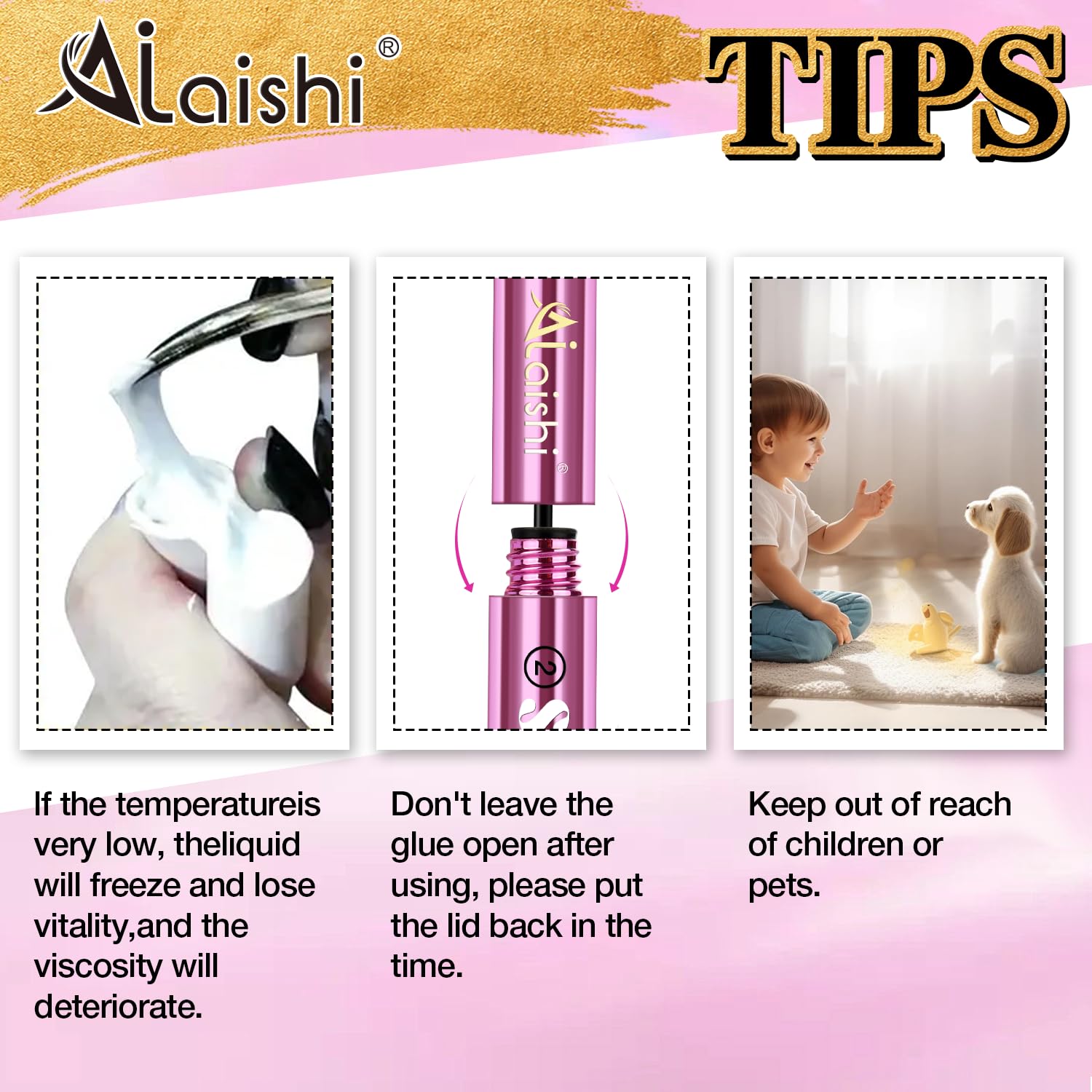 AILAISHI Lash Clusters Glue natural wispy look with reduced clumping for everyday wear.