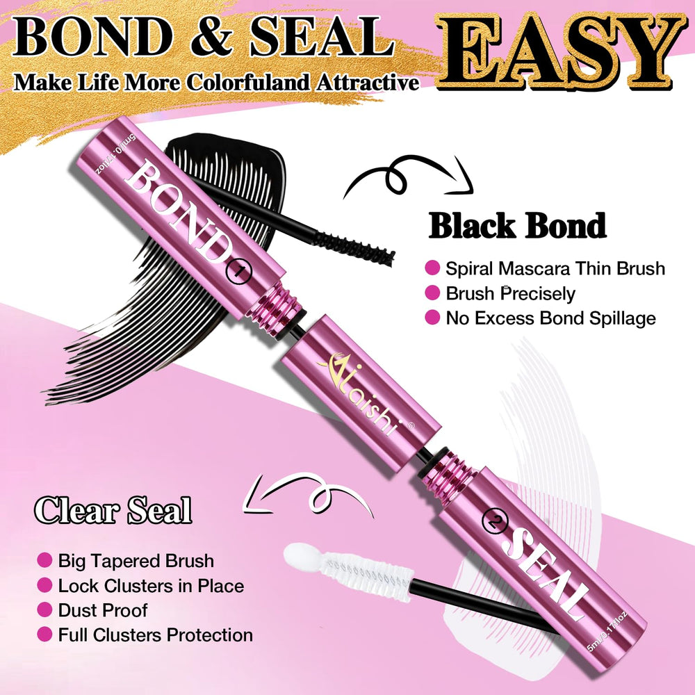 AILAISHI Lash Clusters Glue seal white bottle demonstrates easy bond-and-seal in one.