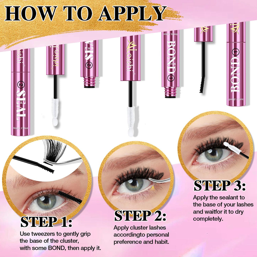 AILAISHI Lash Clusters Glue waterproof durability suitable for workouts and showers.
