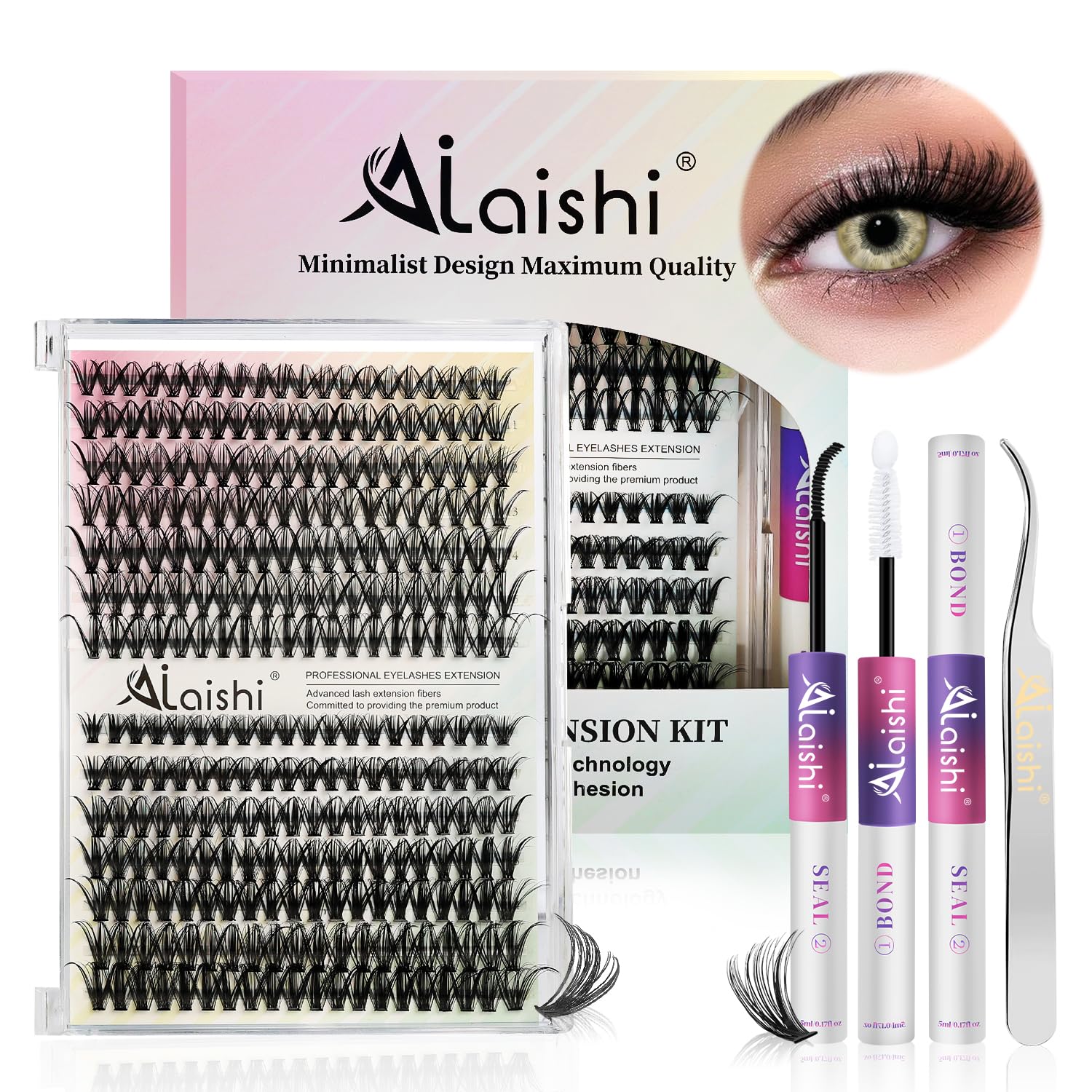 AILAISHI angled tweezers for precise cluster placement and easy application.