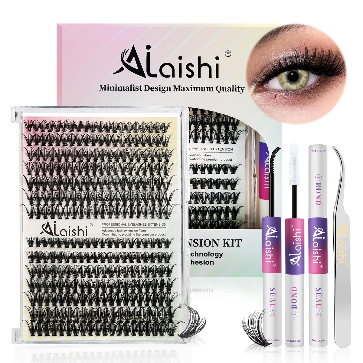 AILAISHI angled tweezers for precise cluster placement and easy application.