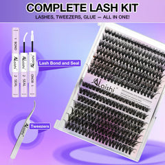 AILAISHI lash clusters close-up shows 40D+50D fluffy D curls