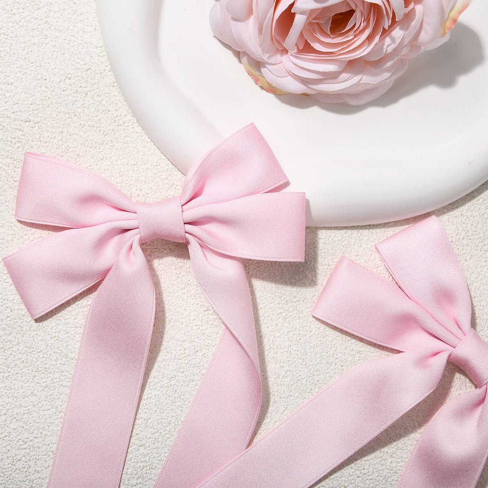 Aileam 2-pack pink bows ideal for coordinating outfits.