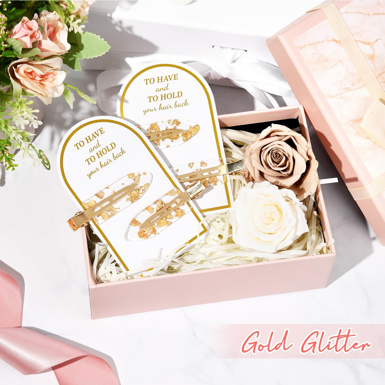 Aileam clip dorado para peinados de novia, cómodo y discreto.