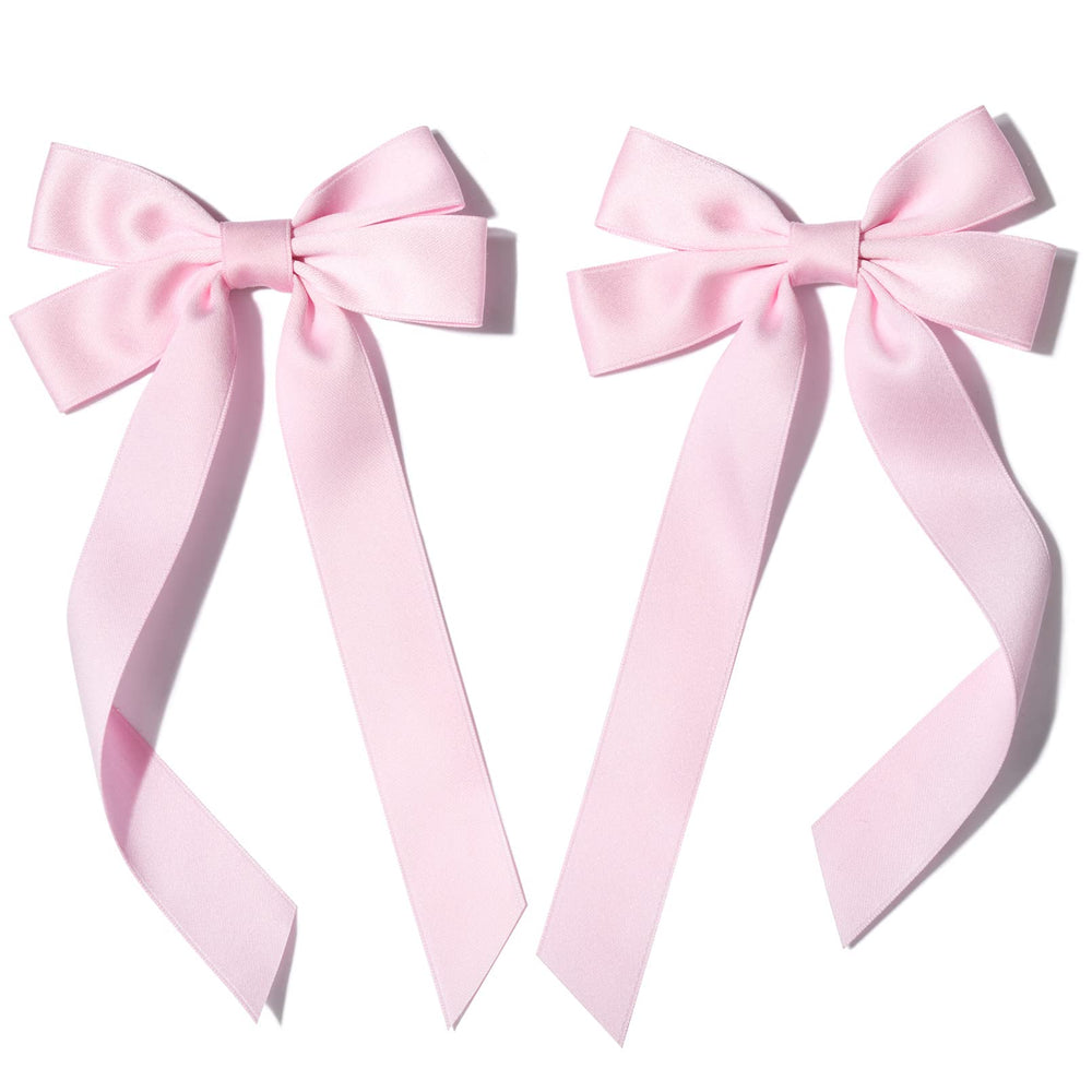 Aileam hair bow clip shown for braids and pigtails.