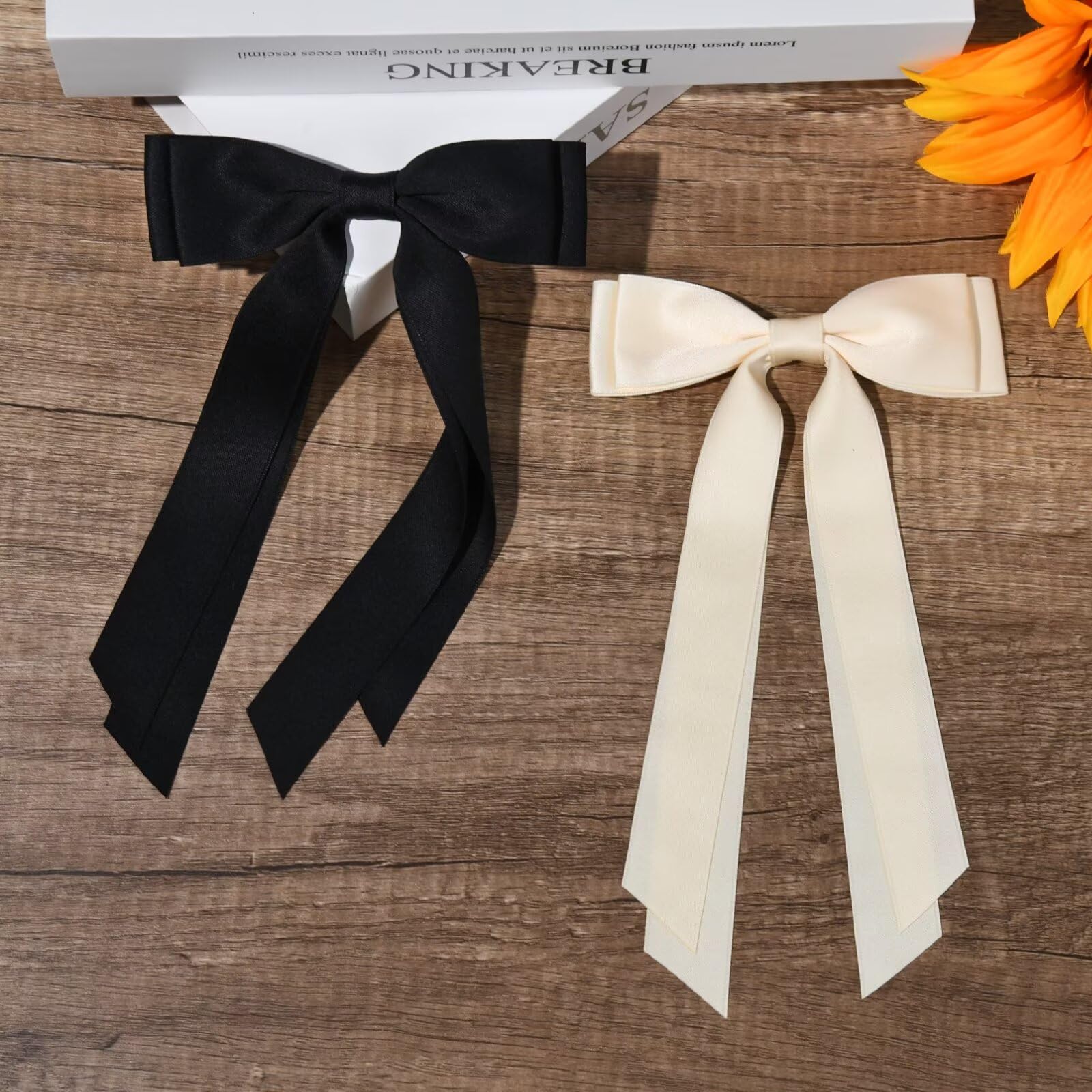 Aileam oversized bow with 5x7 inch size suitable for longer hair.