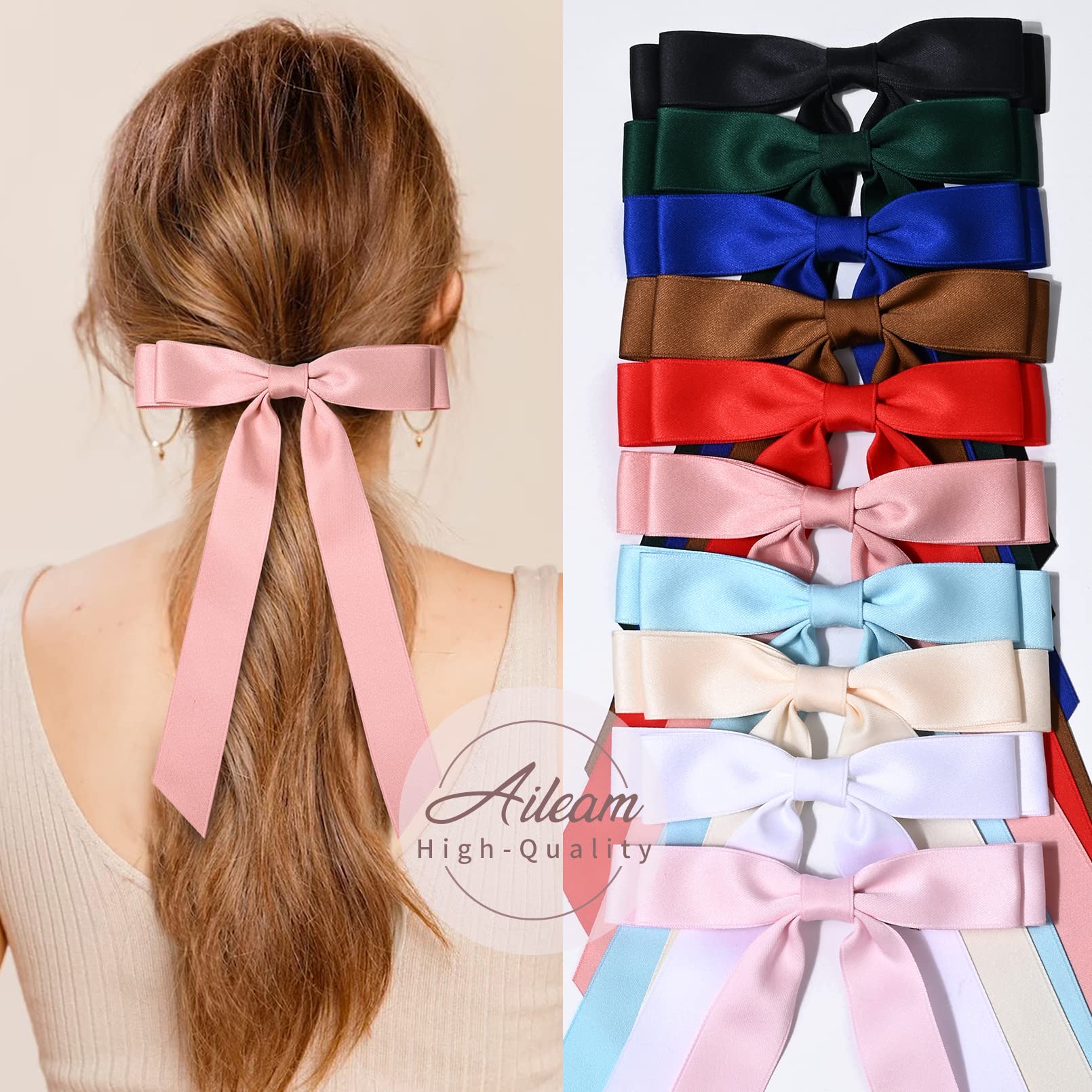 Lazos Aileam satinados en colores variados para combinar outfits.