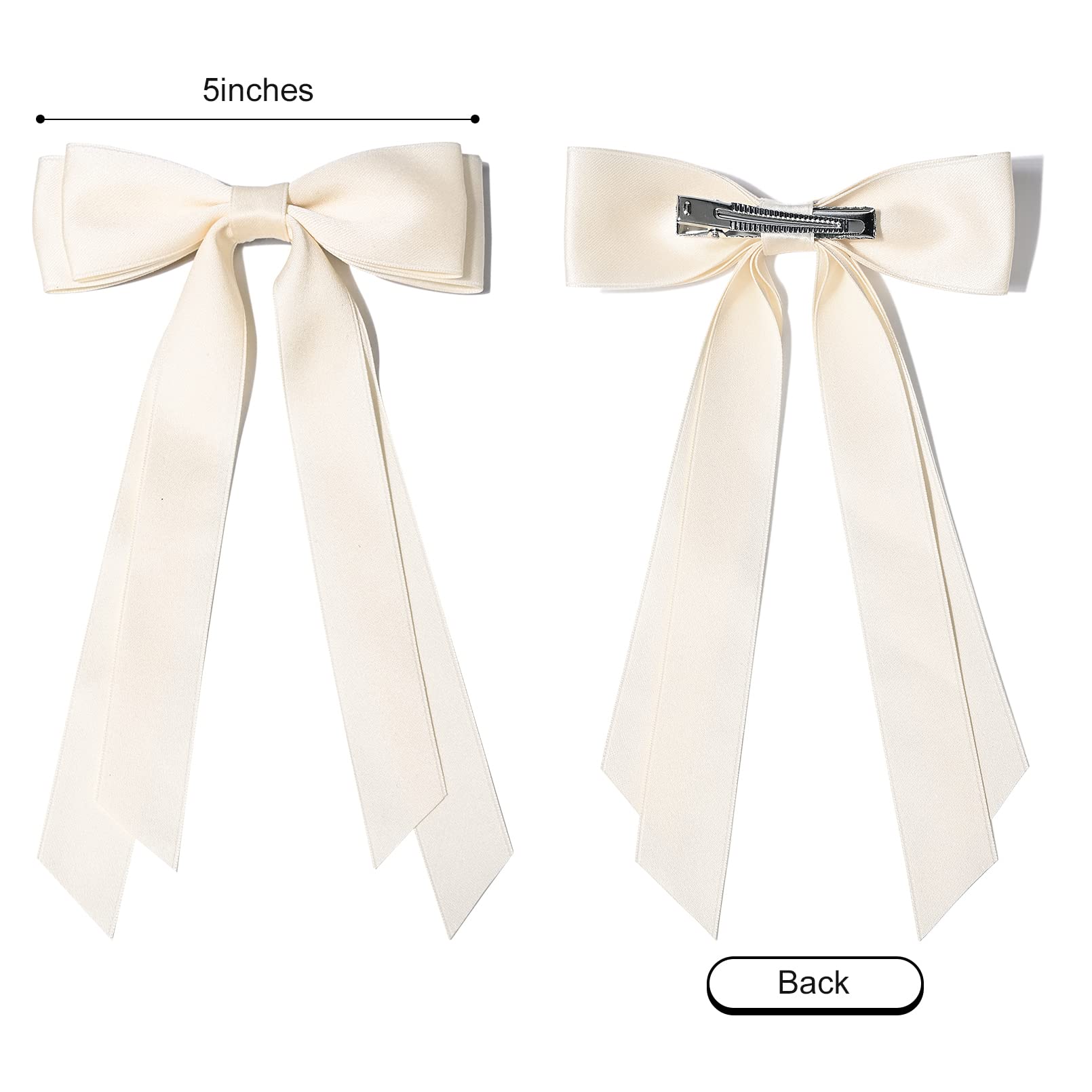 Aileam satin hair bow on alligator clip with versatile styling use