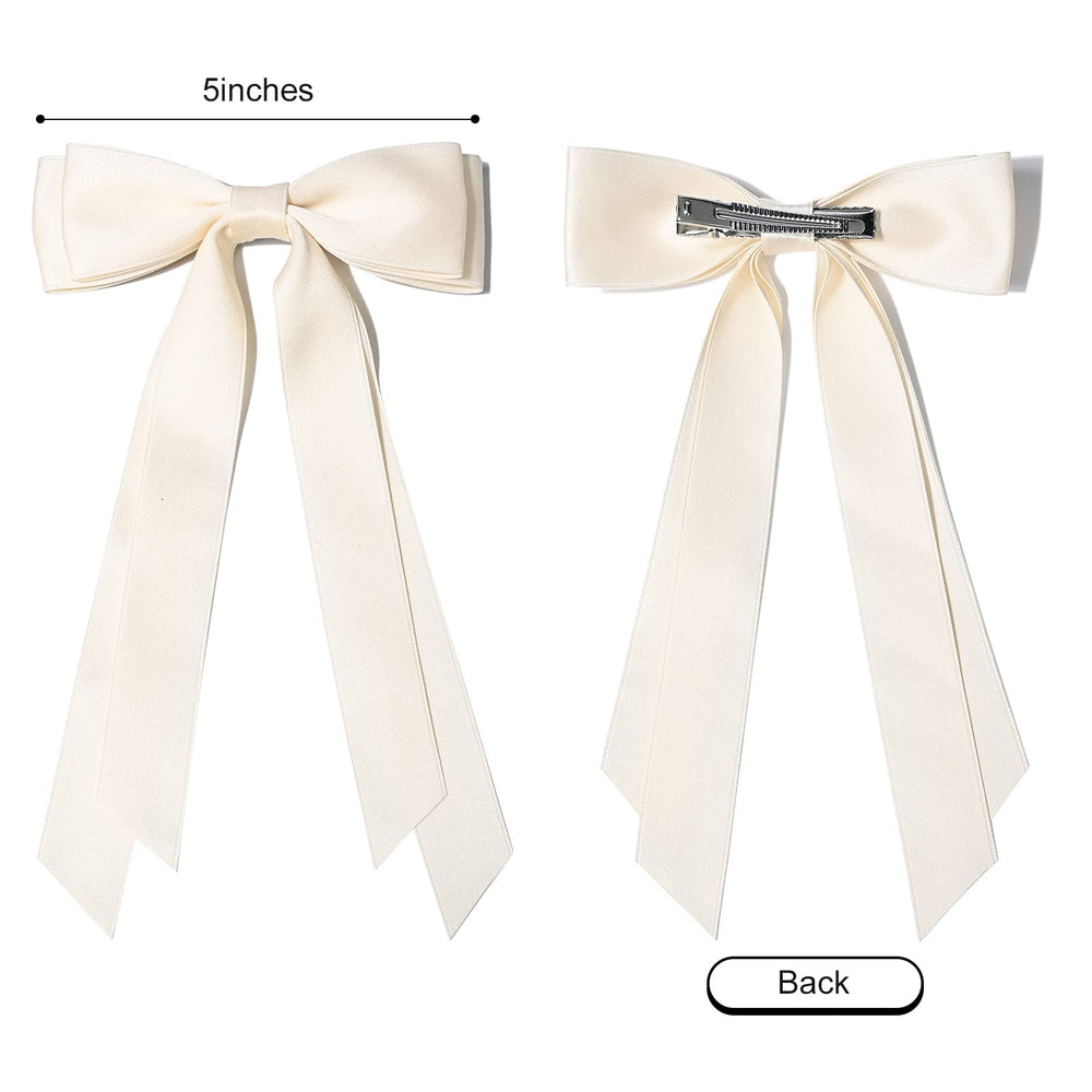 Aileam satin hair bow on alligator clip with versatile styling use