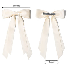 Aileam satin hair bow on alligator clip with versatile styling use