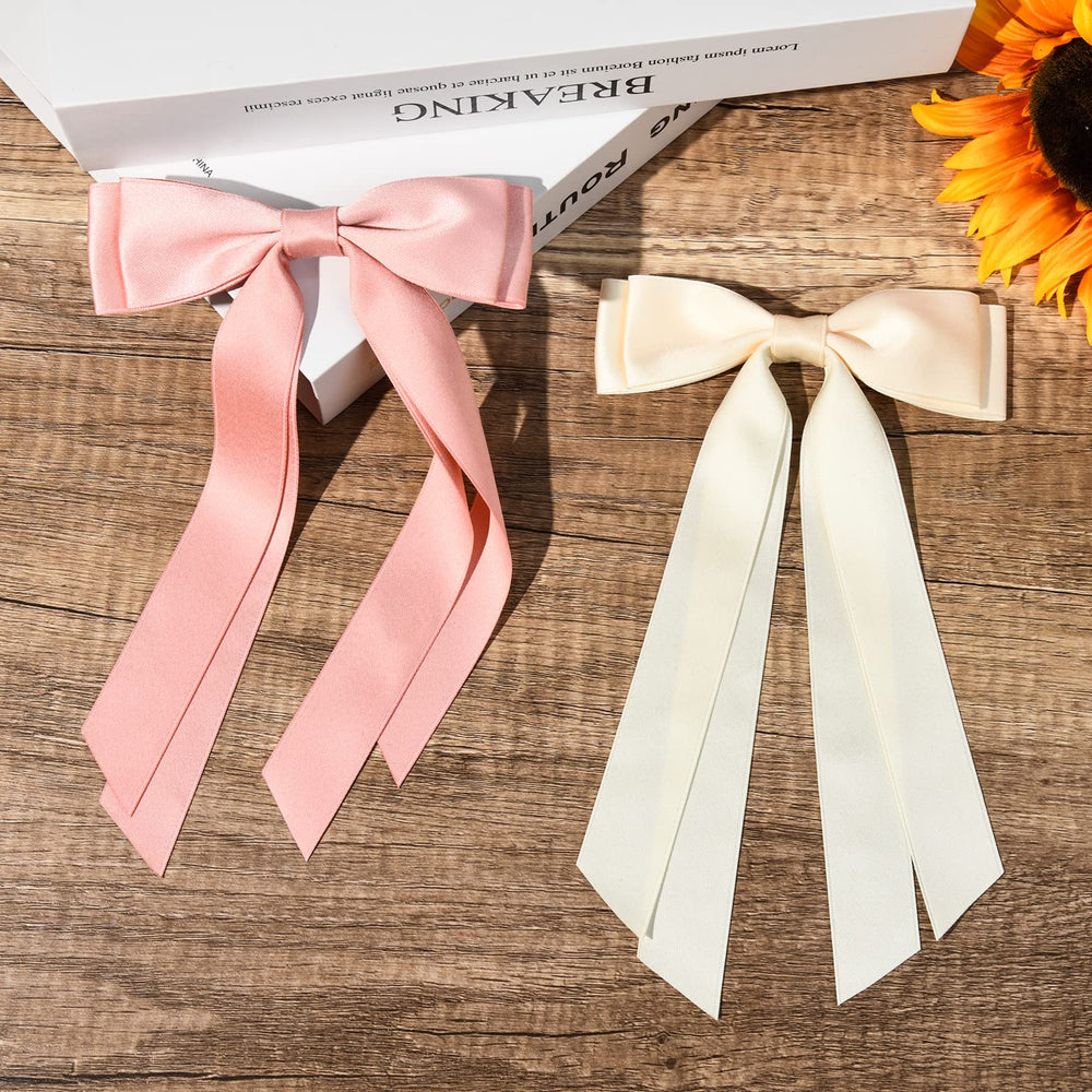 Aileam hair bow clip shown on a bun for polished look