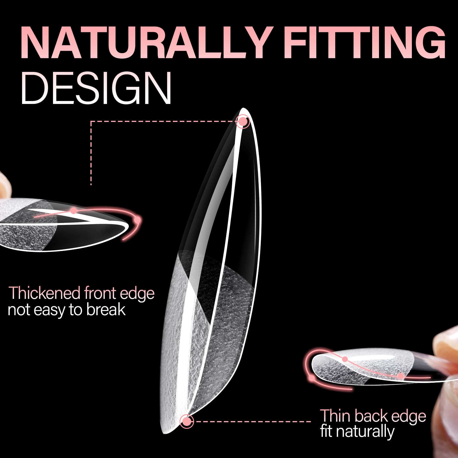 AILLSA 15 sizes ensure snug fit across natural nails.