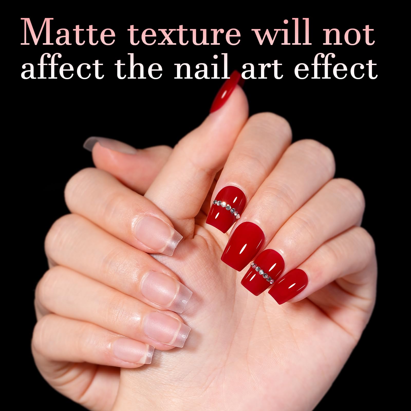 AILLSA clear matte nail tips close-up show a smooth, durable surface.