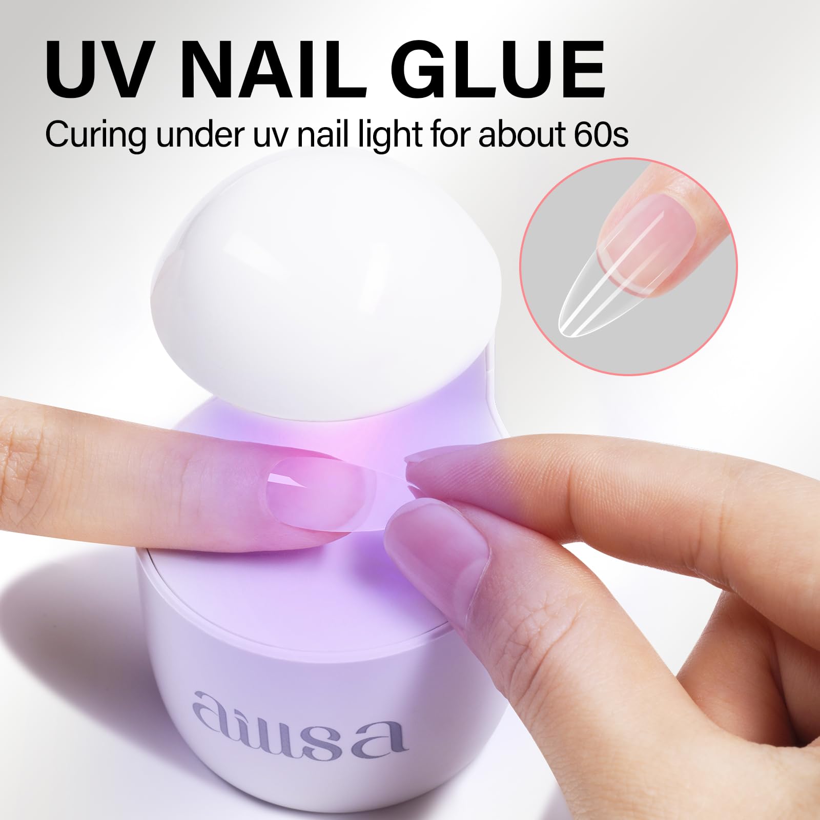 AiLLSA curado bajo UV/LED en 60 segundos, sujeción sólida.