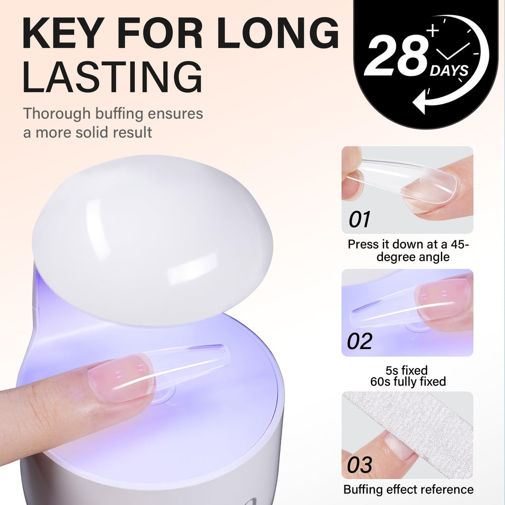 AILLSA curado UV-LED, 60 segundos para fijación rápida.