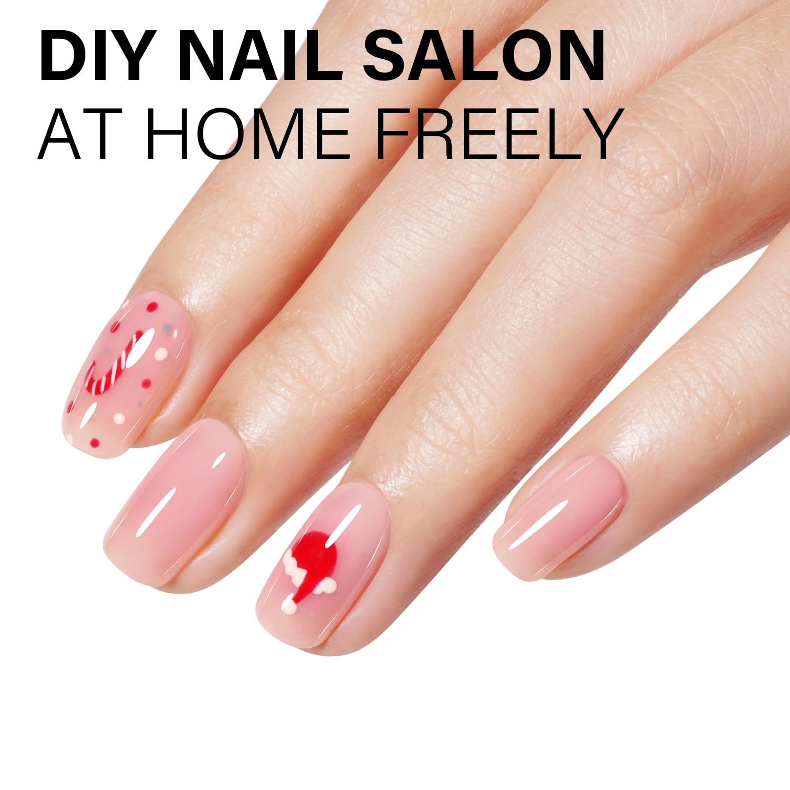 Esmalte gel nude rosado AILLSA con acabado brillante