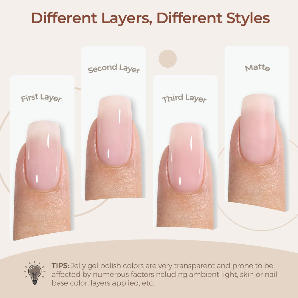 Esmalte gel AILLSA rosa lechoso como base para francés elegante.