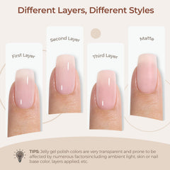 Esmalte gel AILLSA rosa lechoso como base para francés elegante.
