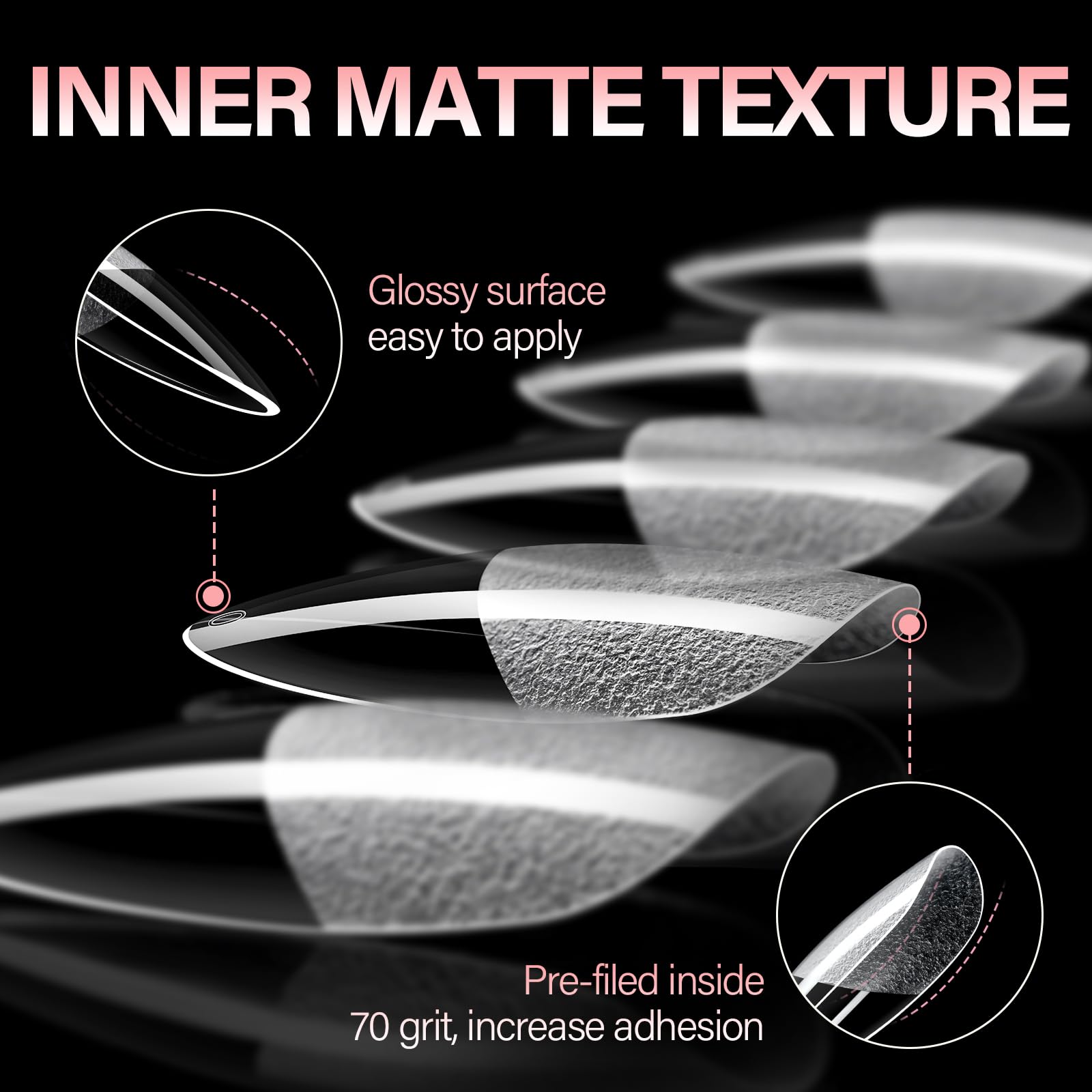 AILLSA half-matte nail tip texture for smooth color application.