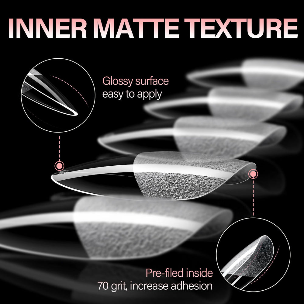 AILLSA half-matte nail tip texture for smooth color application.