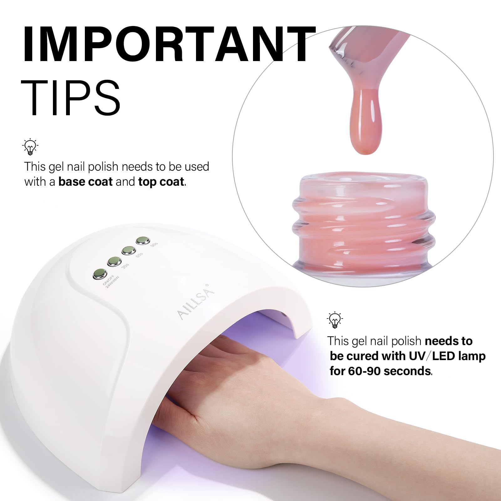 AILLSA at-home nail art ideas with nude pink Gel Polish