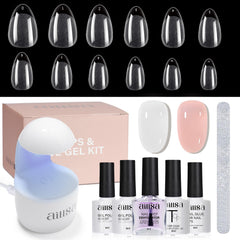 Kit AILLSA de uñas con extensiones en forma almendra, ideal para inicio en casa