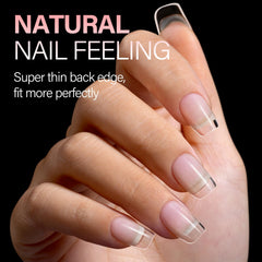 Puntas de uñas con 15 tallas AILLSA para ajuste perfecto.