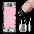 AILLSA Medium Almond Nail Tips – 120pcs, 15 Sizes, Half Matte Full Cover for DIY Home Salon