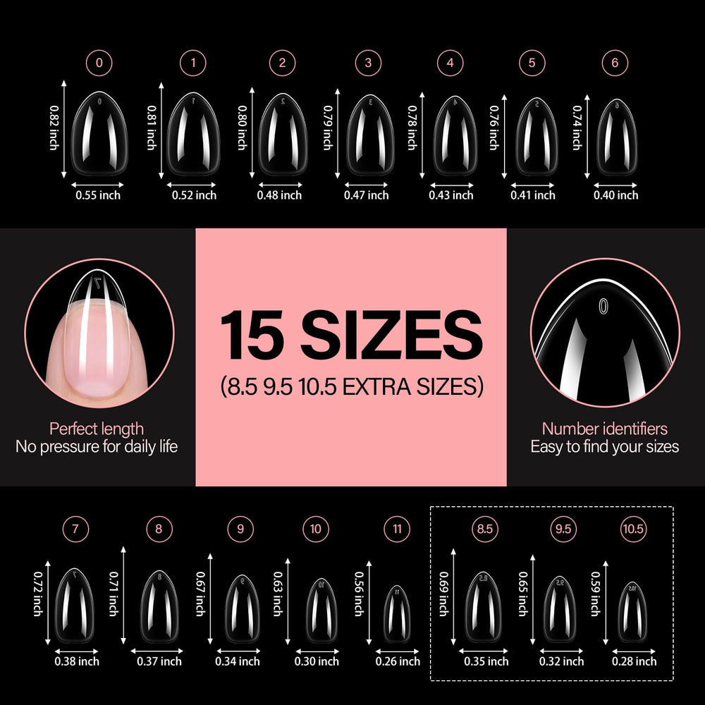 AILLSA storage box keeps 15 sizes organized and easy to grab during DIY nail art.